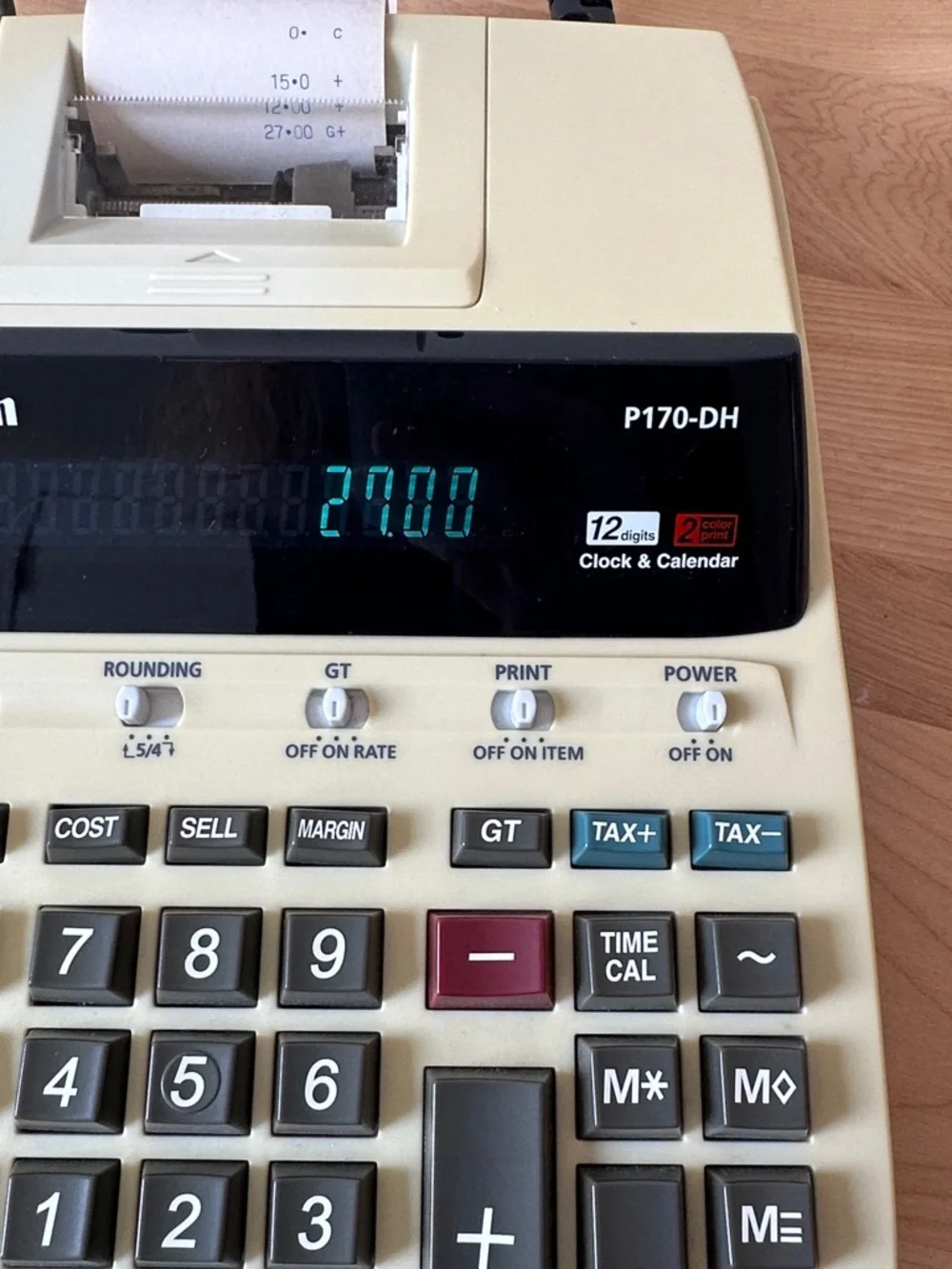 Canon Adding Machine P170-DH Printing Calculator 12 Digit 2 Color Printer - Picture 10 of 15